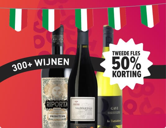 italiaanse wijn weekenddeal tweede fles 50% korting